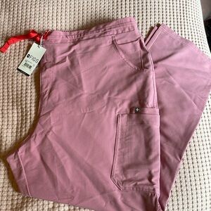 Figs brand scrub pants yola chalk pink